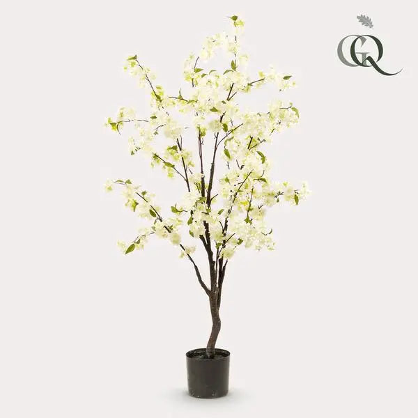 Kunstplant - Prunus - Kersenbloesem - Wit - 135cm  BotanicBridge