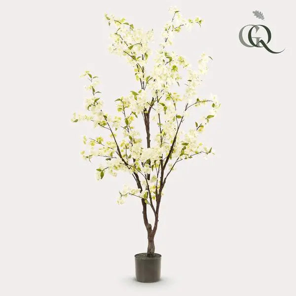 Kunstplant - Prunus - Kersenbloesem - Wit - 175cm  BotanicBridge