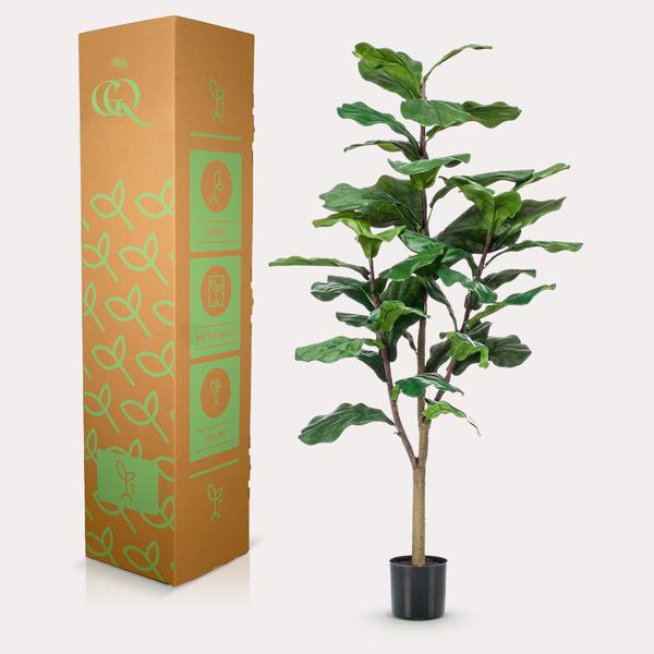 Kunstplant - Ficus Lyrata - Tabaksplant - 125 cm  BotanicBridge