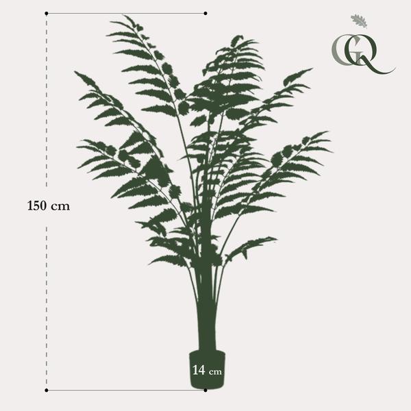 Kunstplant - Rumohra Adiantiformis - Ledervaren - 150 cm  BotanicBridge