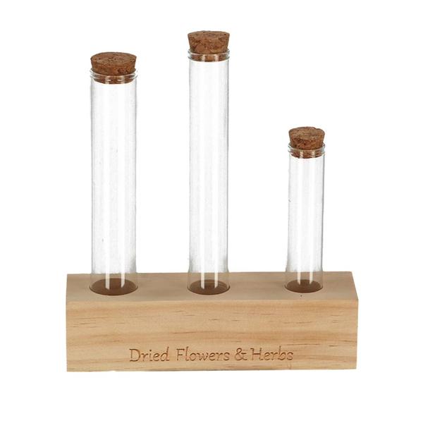 Wooden Dried flower stand - Tube M - Flowers and Herbs + Dried Floral Arrangement  BotanicBridge