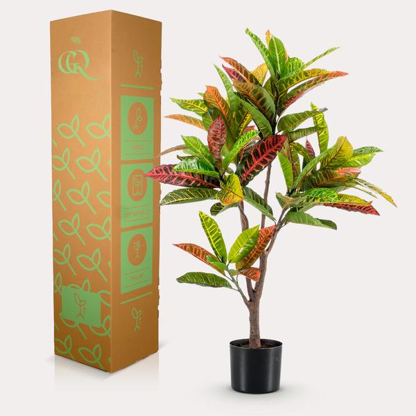 Kunstplant - Croton Codiaeum - Wonderstruik - 100 cm  BotanicBridge