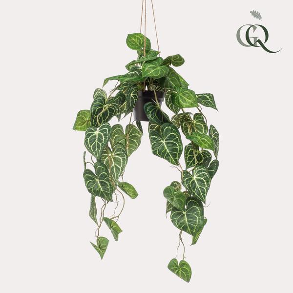 Kunstplant - Anthurium Clarinervium - Aderplant - 80 cm  BotanicBridge