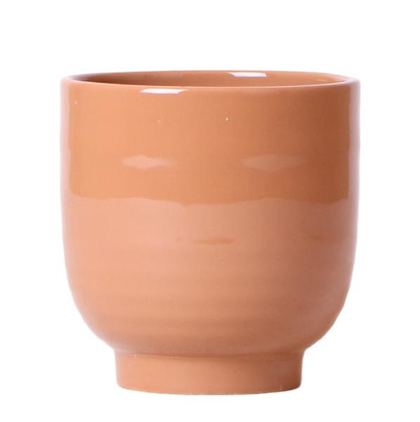 Kolibri Home | Glazed bloempot - Cognac keramieken sierpot met glans - Ø12cm  BotanicBridge