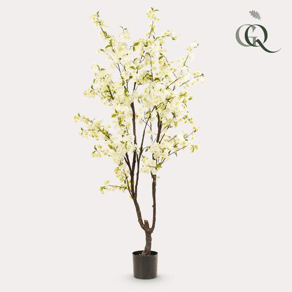 Kunstplant - Prunus - Kersenbloesem - Wit - 210cm  BotanicBridge