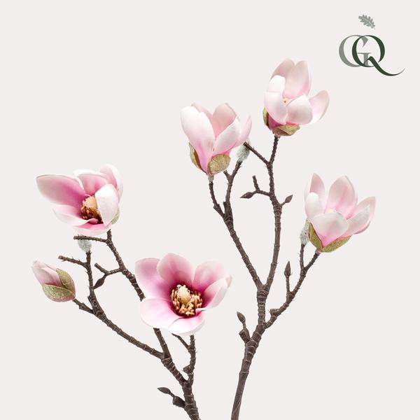 Kunstbloemen - Magnolia bloem Roze x8 -65cm  BotanicBridge